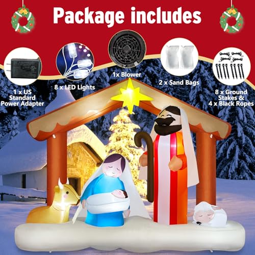 14FT Giant Christmas Inflatables Santa Claus with Wreath Built-in LED Lights I83676