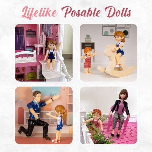 5 Poseable Action Figures for Dollhouse S475318