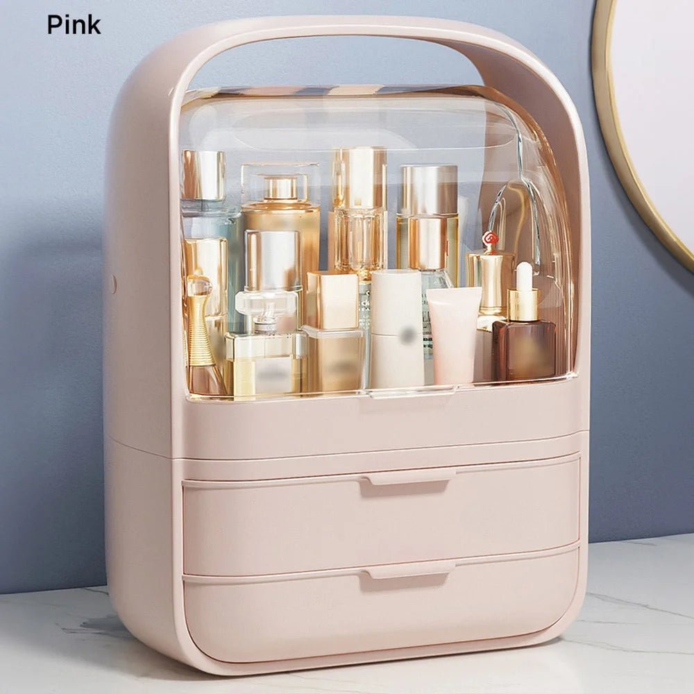 Pink Makeup Storage Box With Drawer I81233