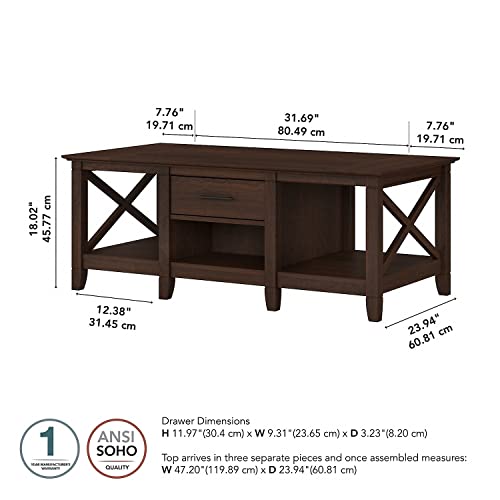 Aged Bronze Coffee Table with Storage F526