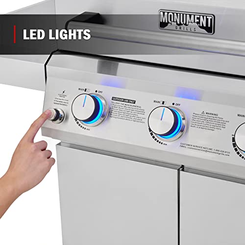 4-Burner Propane Gas Grill Stainless Steel Cabinet Style with Side Burner V4670