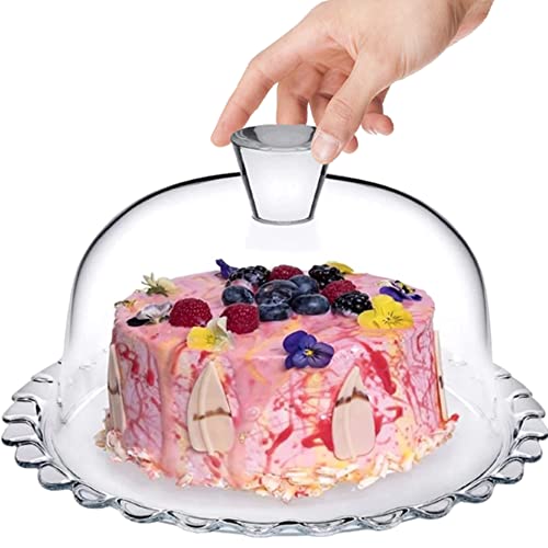 Glass Cake Stand with Dome 10 inch Serving Platter N57926