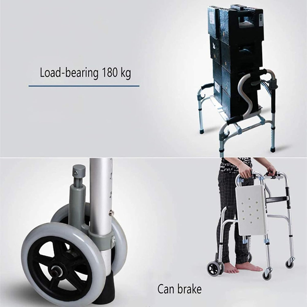 Mobile Wheeled Commode Chair with Brakes D786