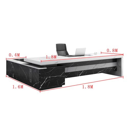 L-Shaped Desk with Charging Station File Drawer and Storage Shelve W922475