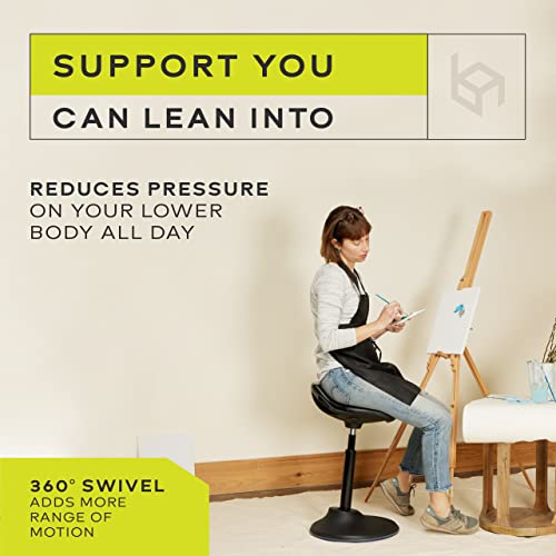 Black Ergonomic Standing Desk Chair with Back Support A9900