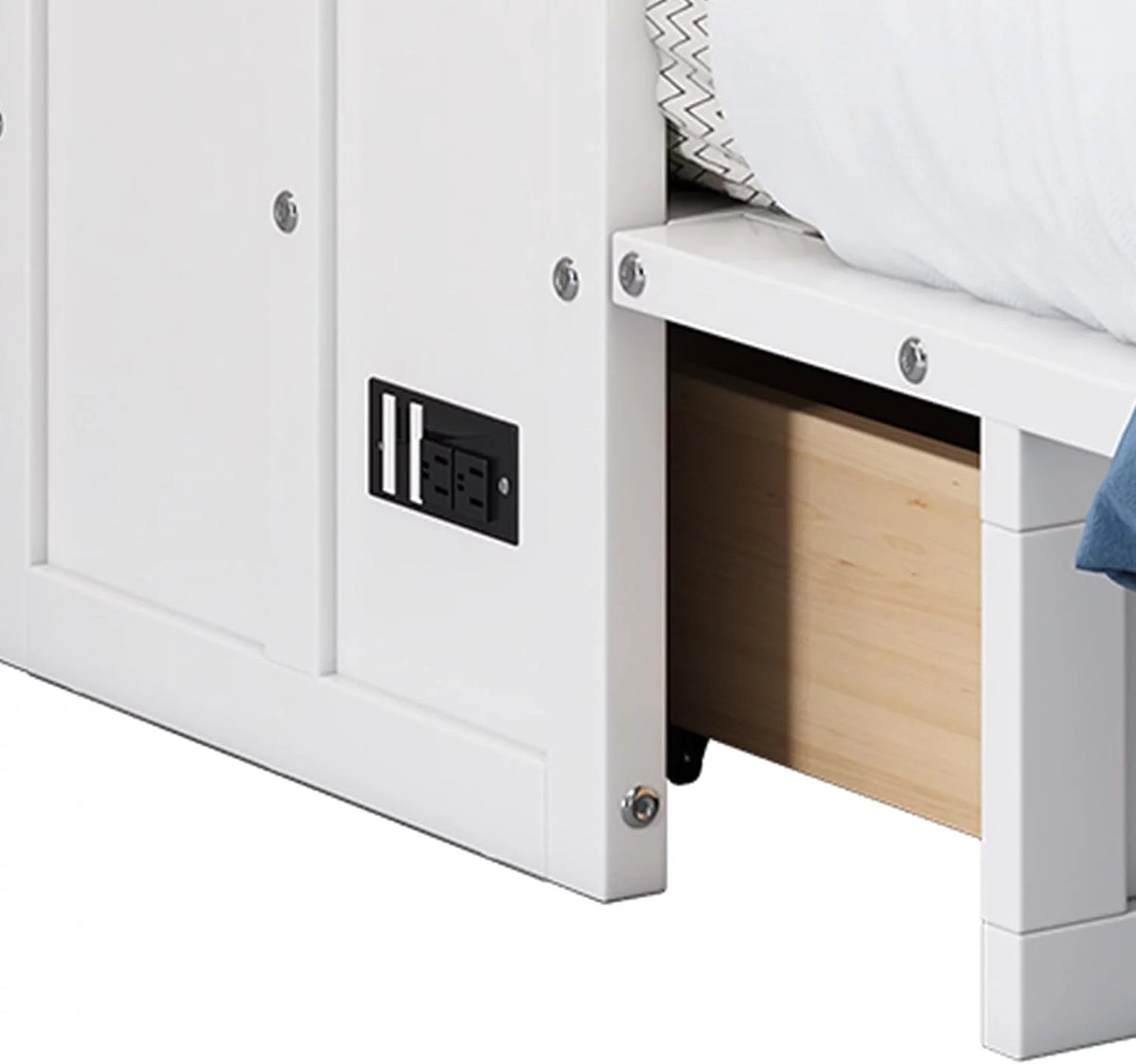 Queen Size Wood Murphy Bed Chest with Storage Drawer Y727825