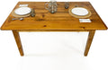 Solid Wood Rustic Farmhouse Dining Table with Breadboard Ends (5', Light Natural) W48185