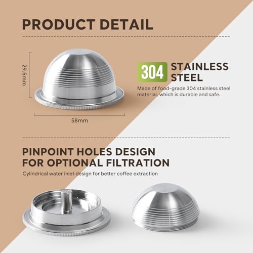 Stainless Steel Reusable Coffee Capsule 150ml/5oz C75325