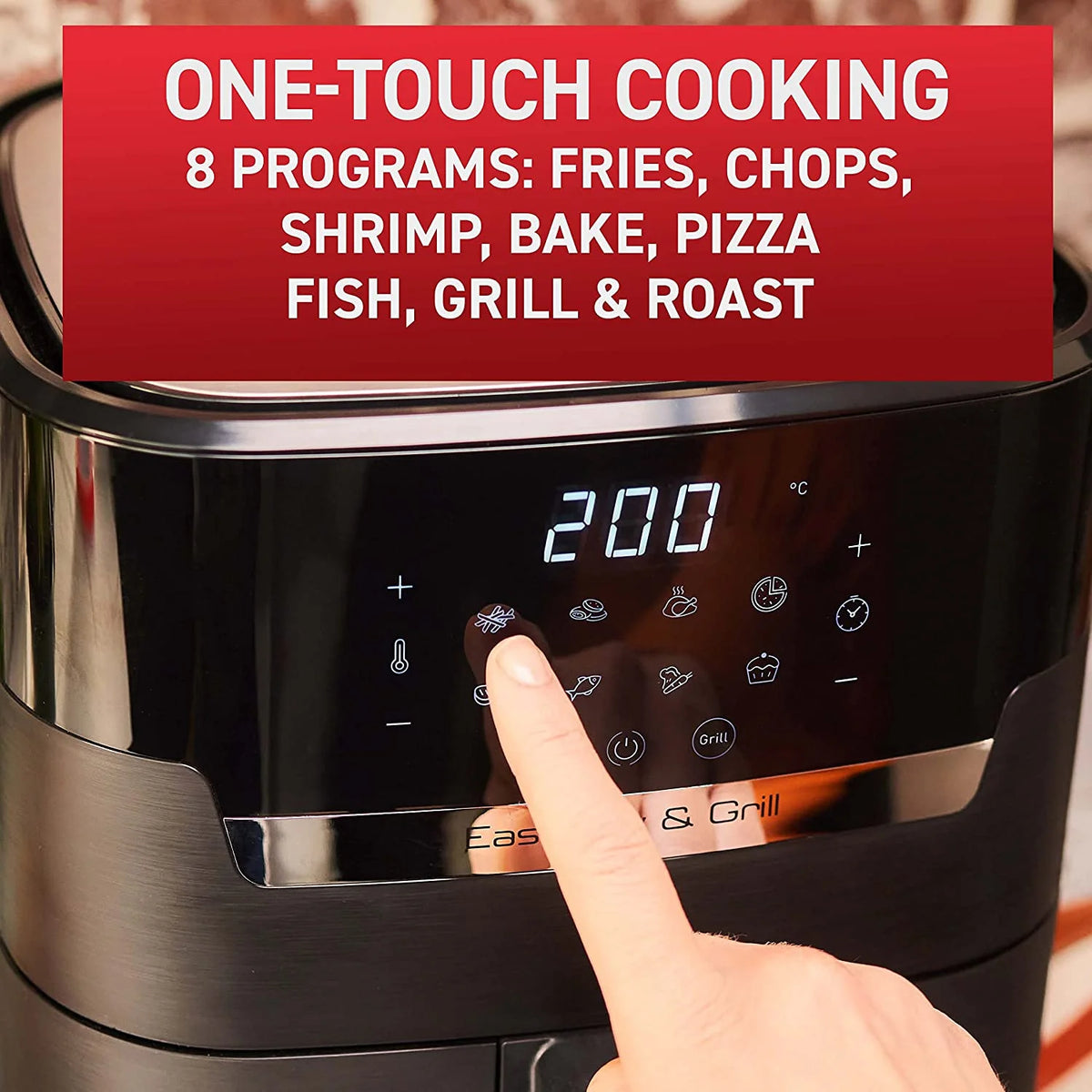 4.4 Qrt Black Air Fryer & Grill Combo L90795