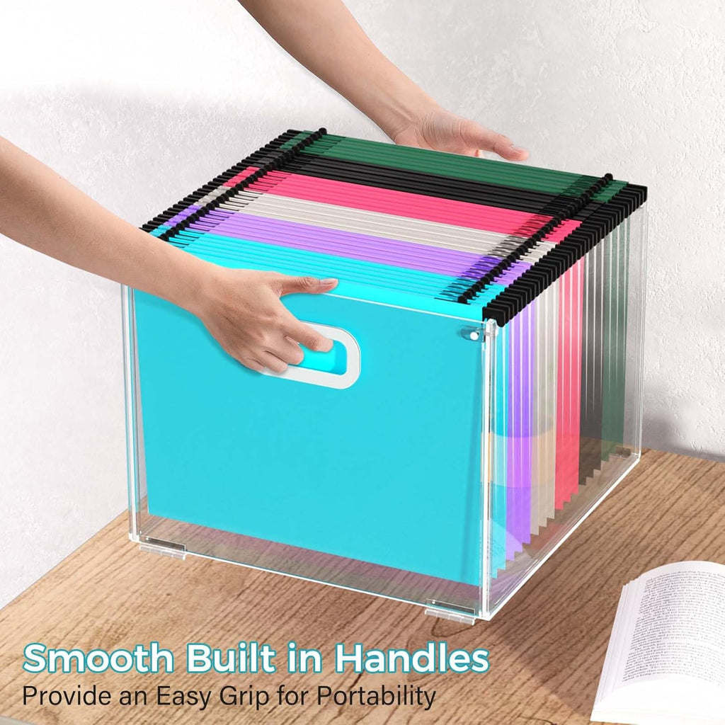 Clear Acrylic Hanging File Organizer with Handle J952