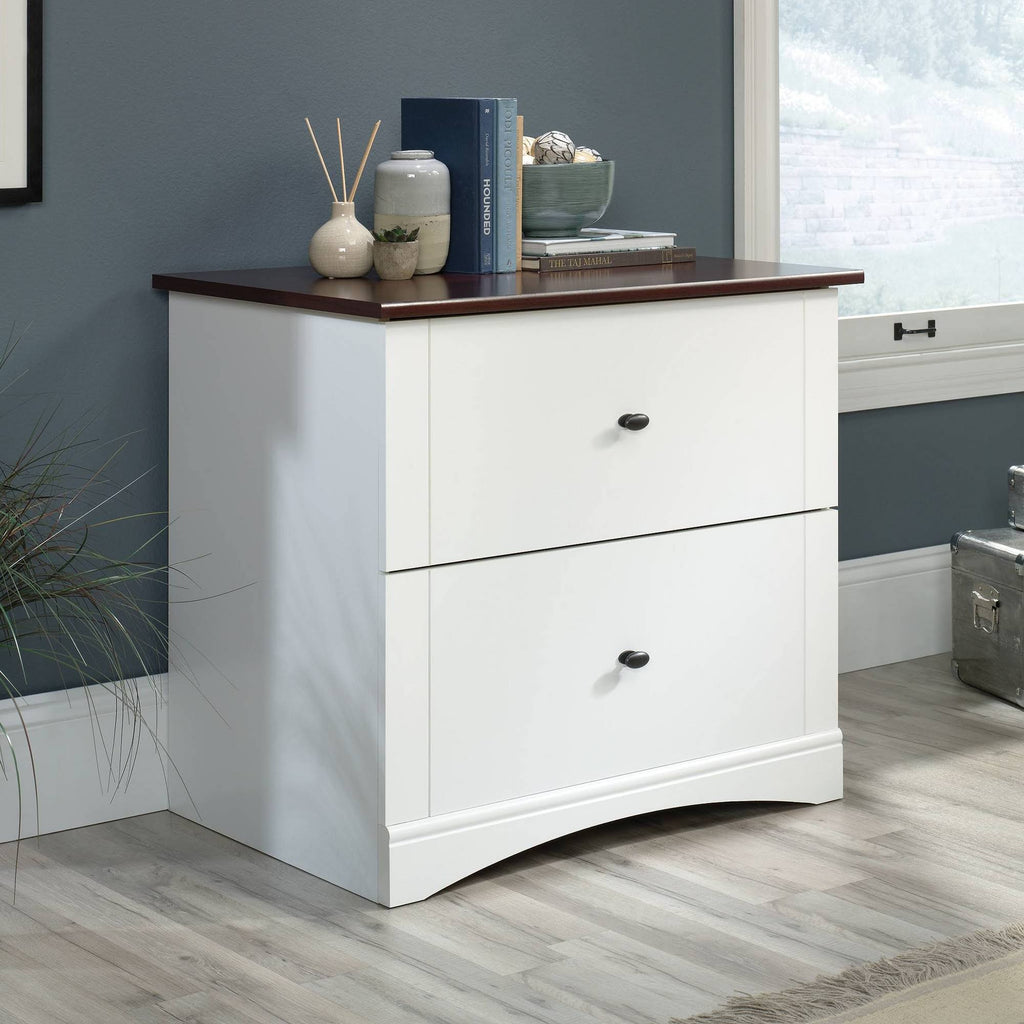 Soft White Engineered Wood Lateral Filing Cabinet Y229145