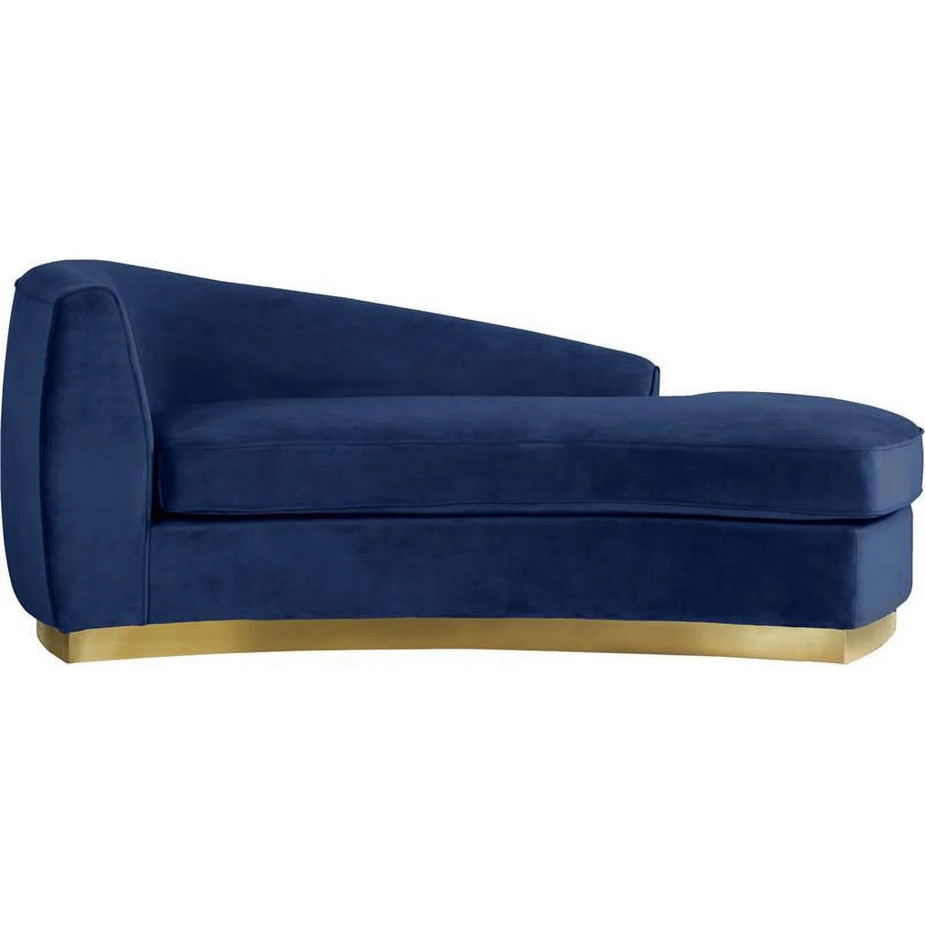 Navy and Gold Velvet Accent Chair and Chaise 2-Piece Set I2915