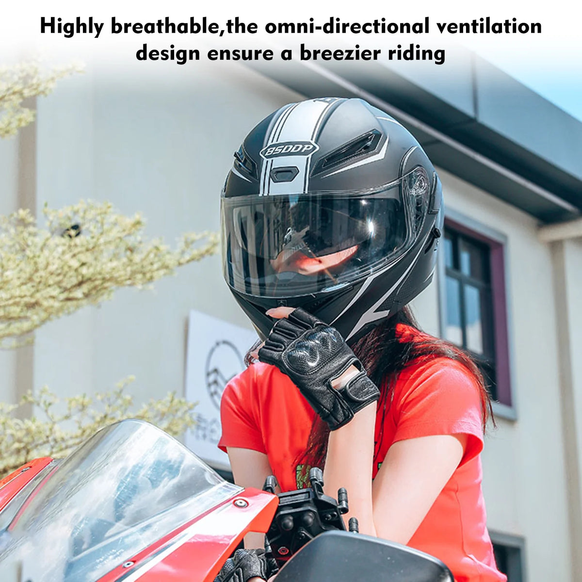 Motorcycle Dual Visor Flip up Full Face Helmet L27759