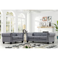 Gray 2-Piece Velvet Fabric Living Room Furniture Set D886042