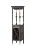 Antique Gray Finish Wooden Wine Cabinet with Open Compartments Z149
