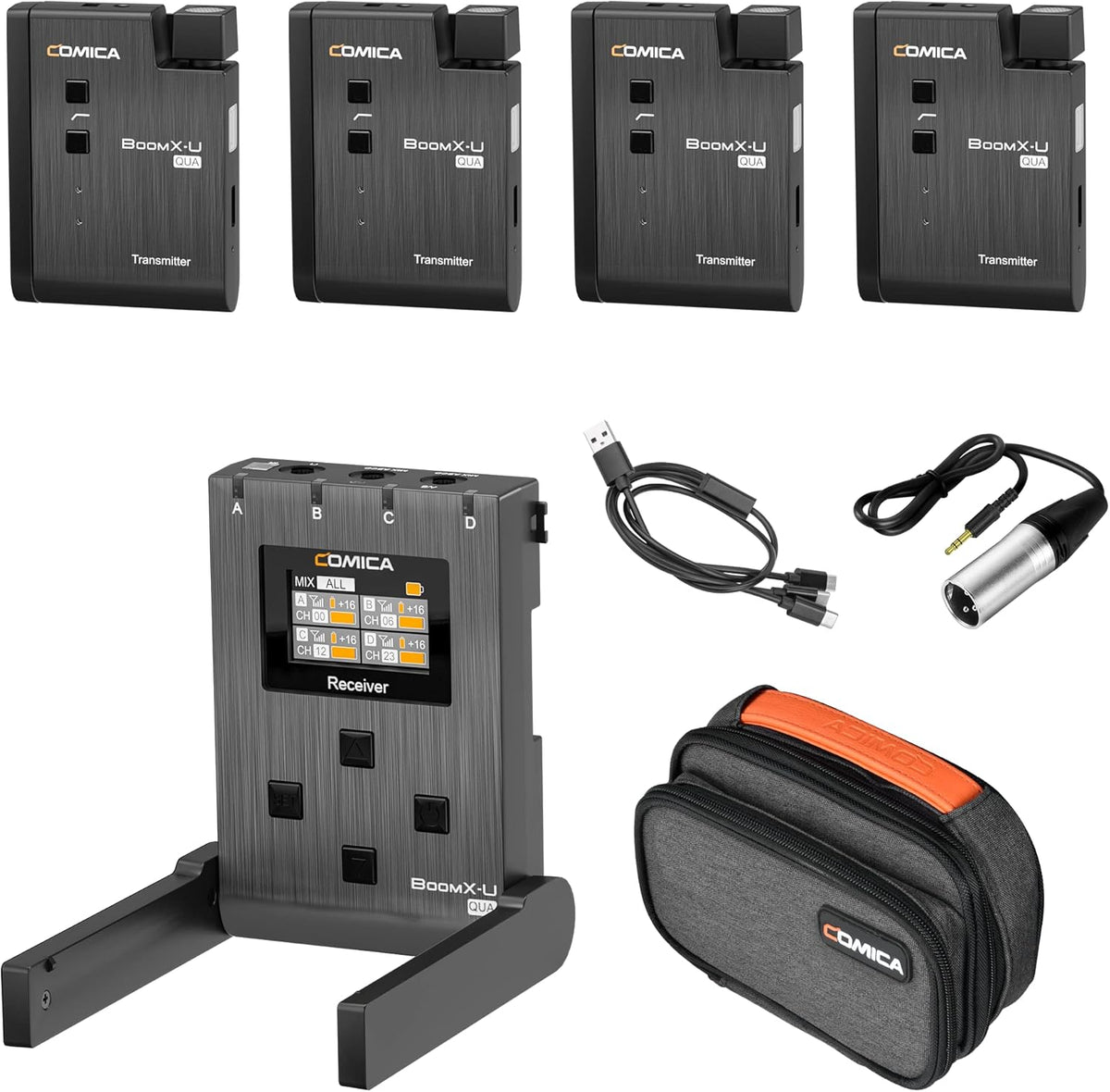 Wireless Lavalier Microphone, 24-Channel UHF, 4 Transmitters and 1 Receiver T450978