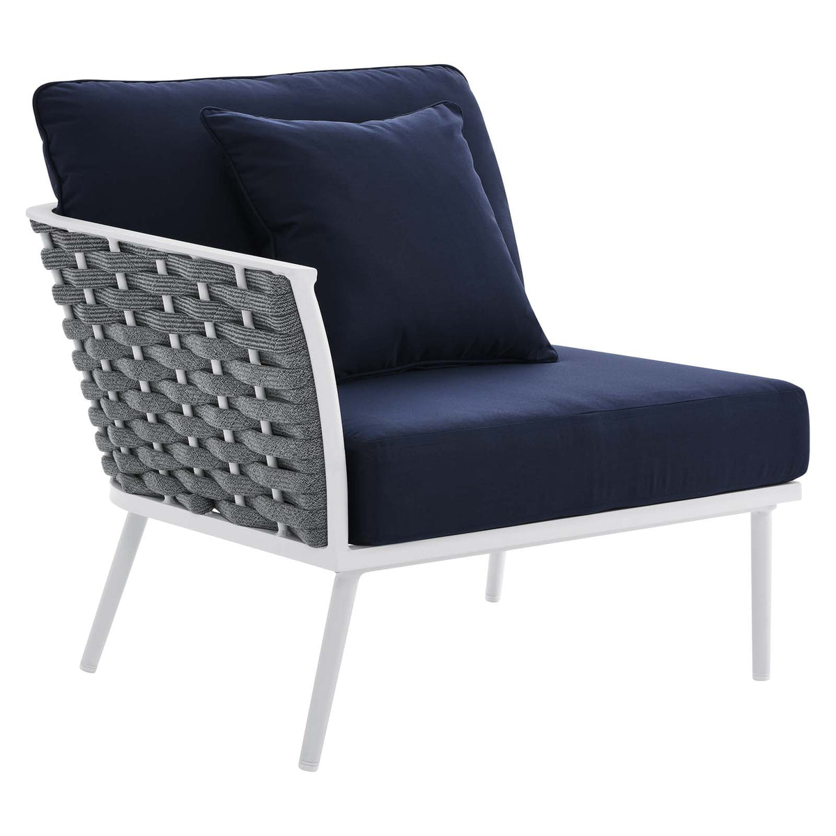 White Navy 9 Piece Aluminum Outdoor Sectional Sofa Set X231369
