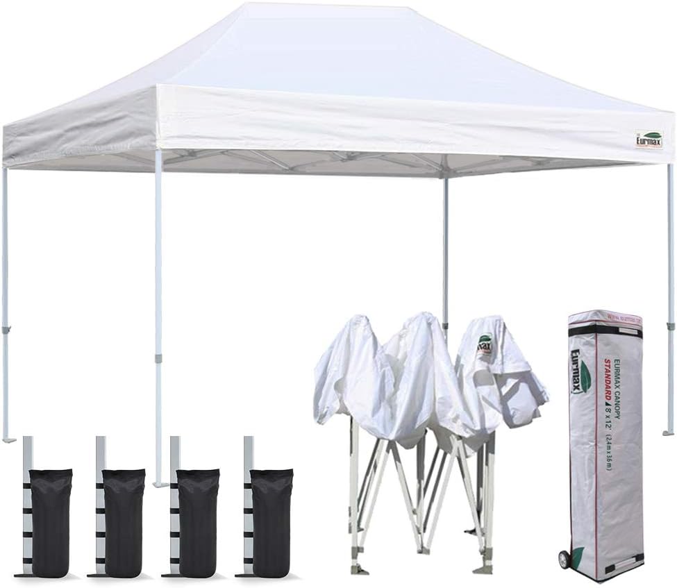8'x12' Commercial Instant Canopy Tent with Heavy Duty Roller Bag Q702751