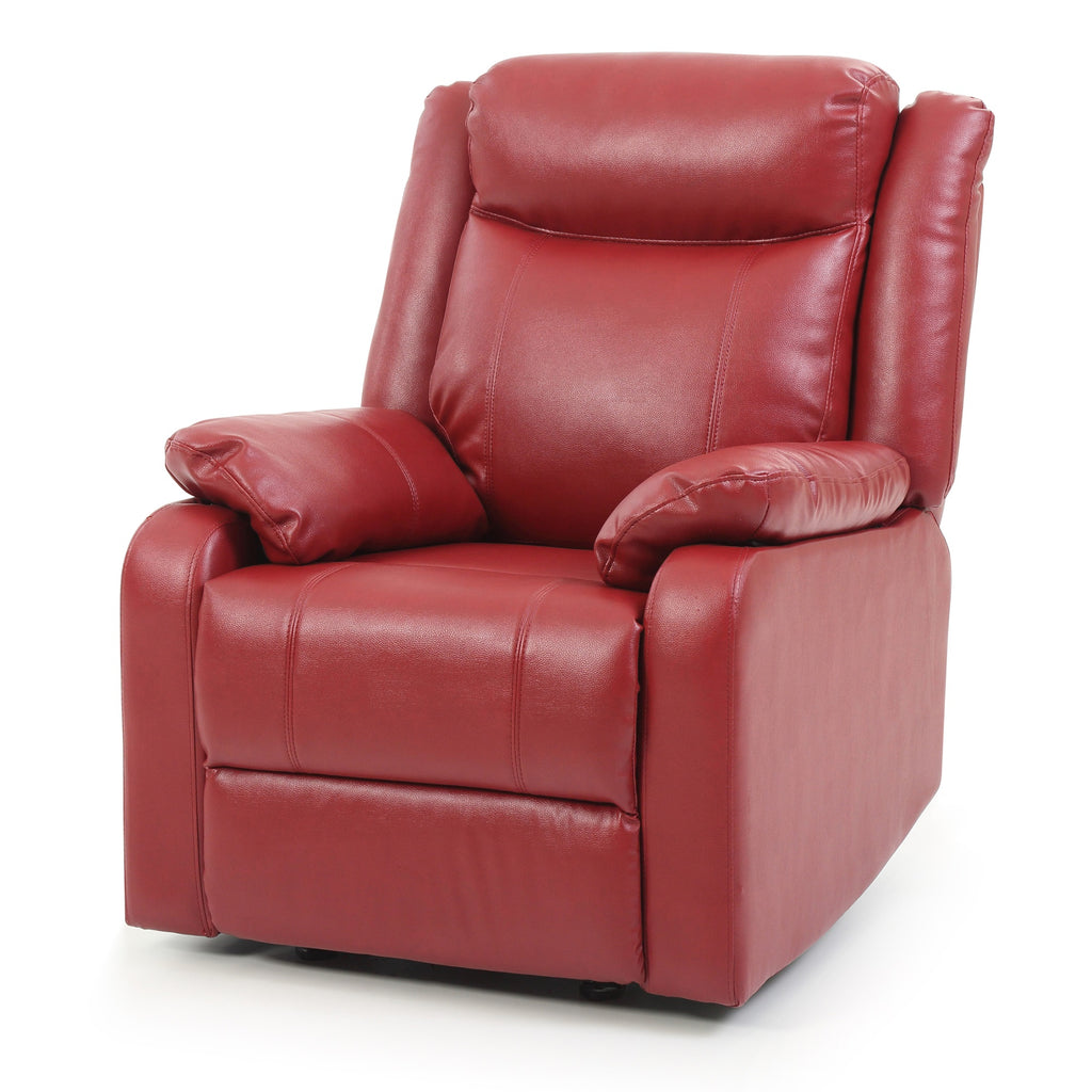 Red Reclining Accent Chair with Pillow Top Arm I8883