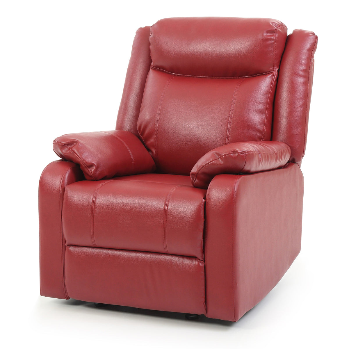 Red Reclining Accent Chair with Pillow Top Arm I8883