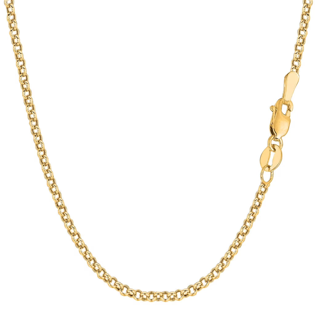 14K Yellow Gold 2.3MM Rolo Link Necklace K30631