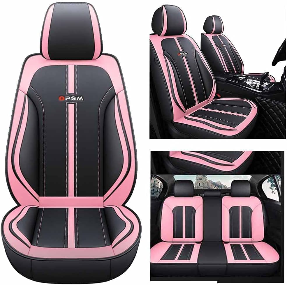 Leather Car Seat Cushion (Black-Blue) H862185