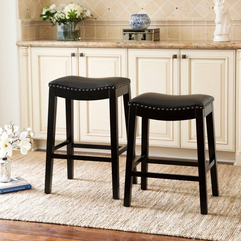 Black Bonded Leather Bar Stool G904