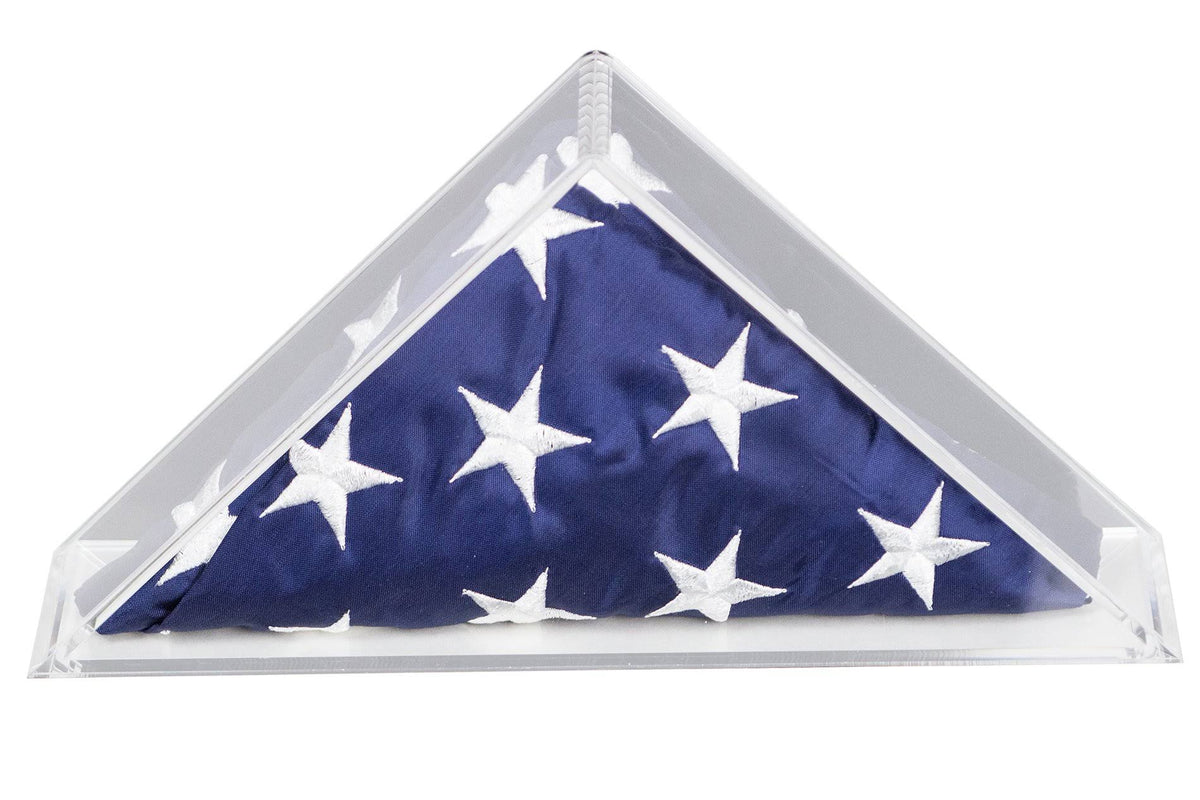 Clear Acrylic American Flag Display Case Wall Mount Z327