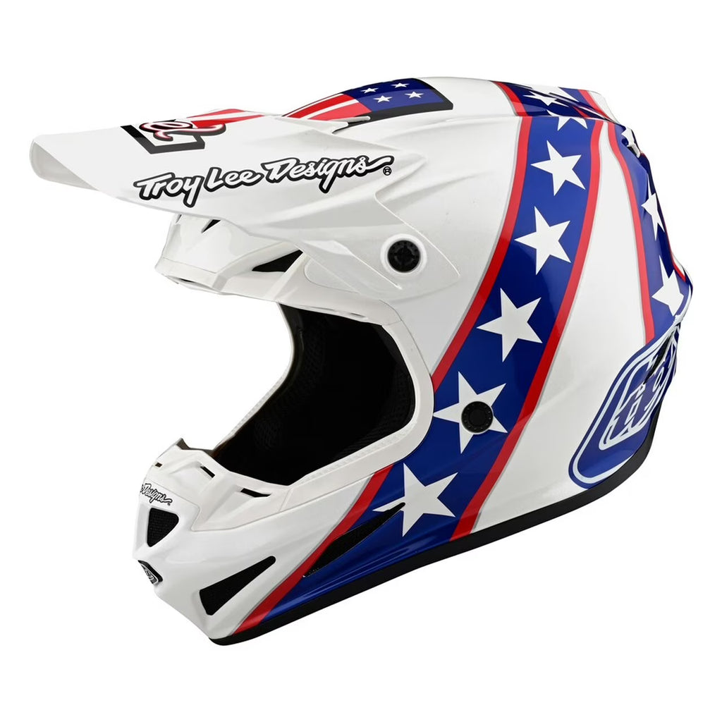 White/Blue Large Full Face Motocross Helmet X5021
