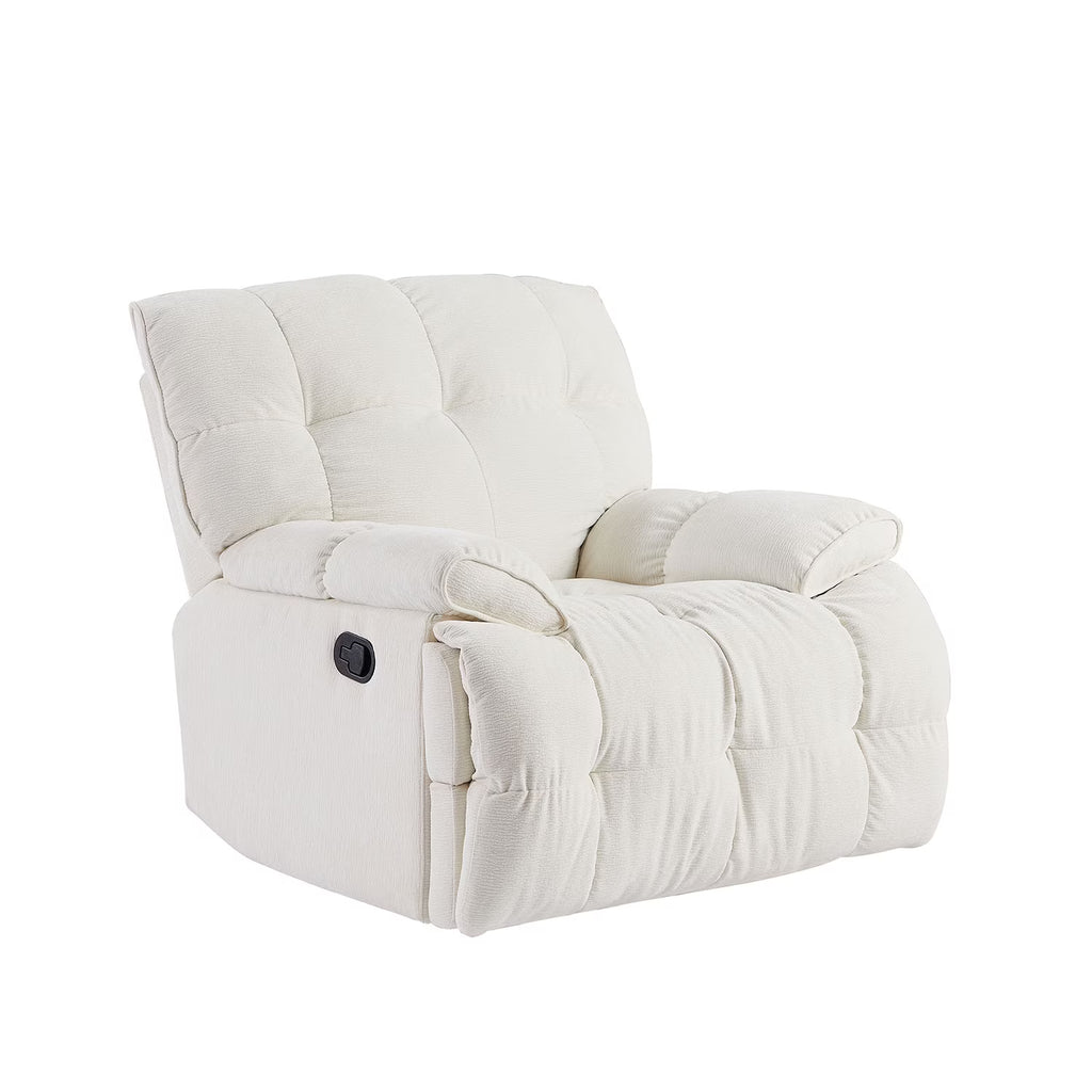 Cream Fabric Single Sofa Reclining Chair I43454