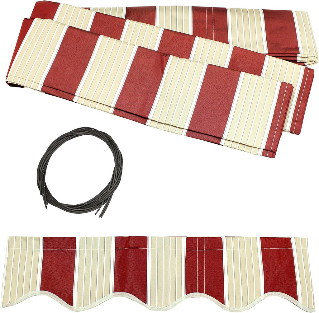 Retractable Awning Fabric Replacement 13 x 10 Feet Multi-Stripe Red Pack of 2 O54237