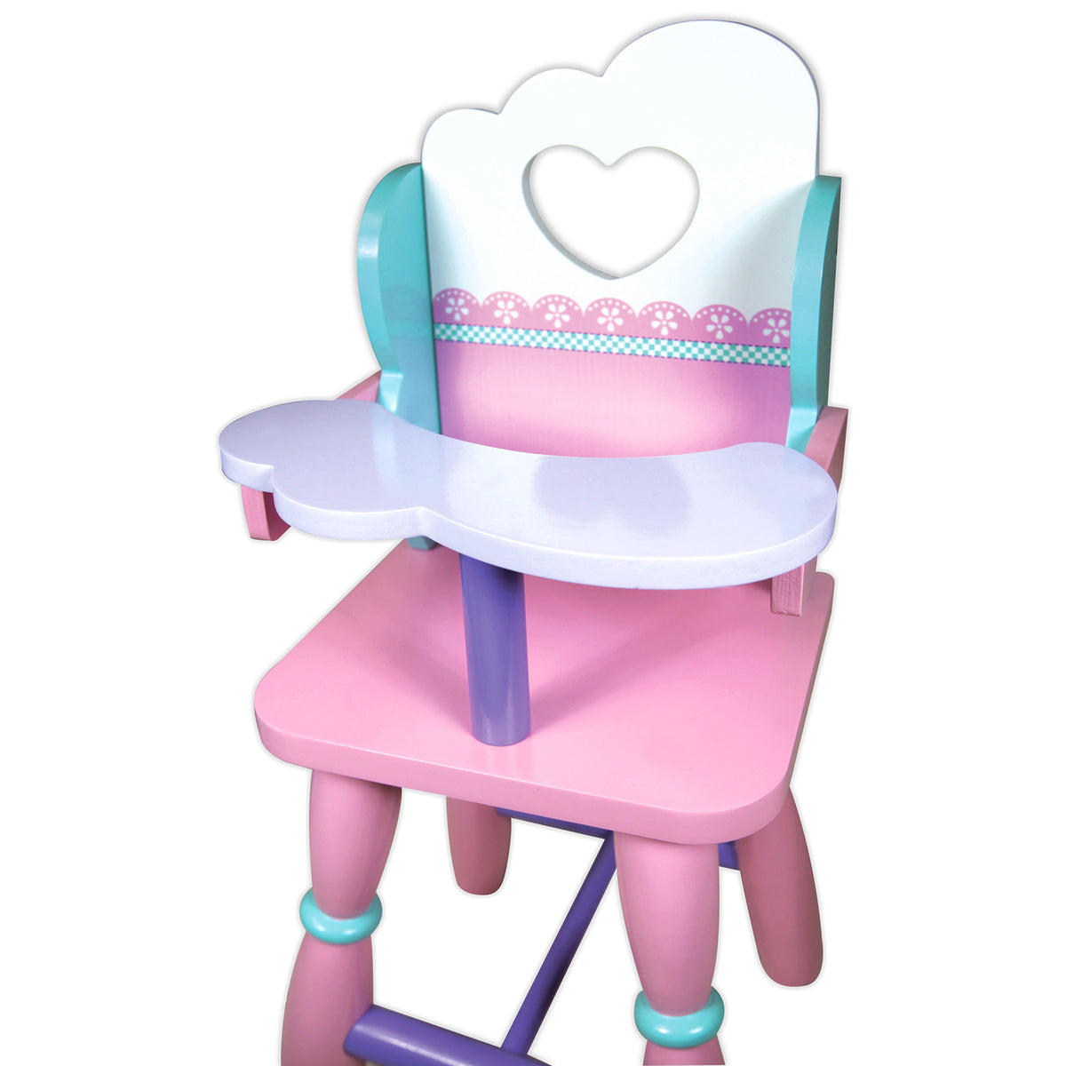 Pink Wooden Baby Doll High Chair C446096