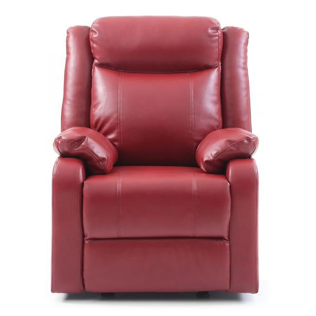 Red Reclining Accent Chair with Pillow Top Arm I8883