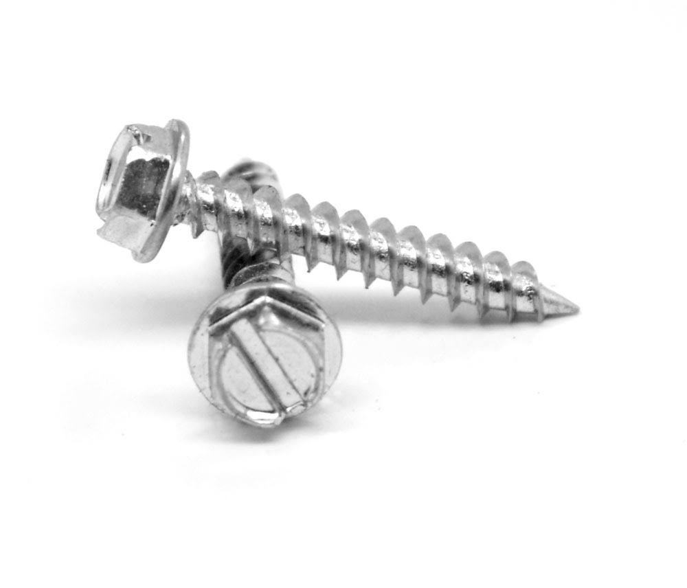 Self-Piercing Sheet Metal Screw Slotted Hex Washer Low Carbon Steel Zinc Plated Pk 10000 A9620
