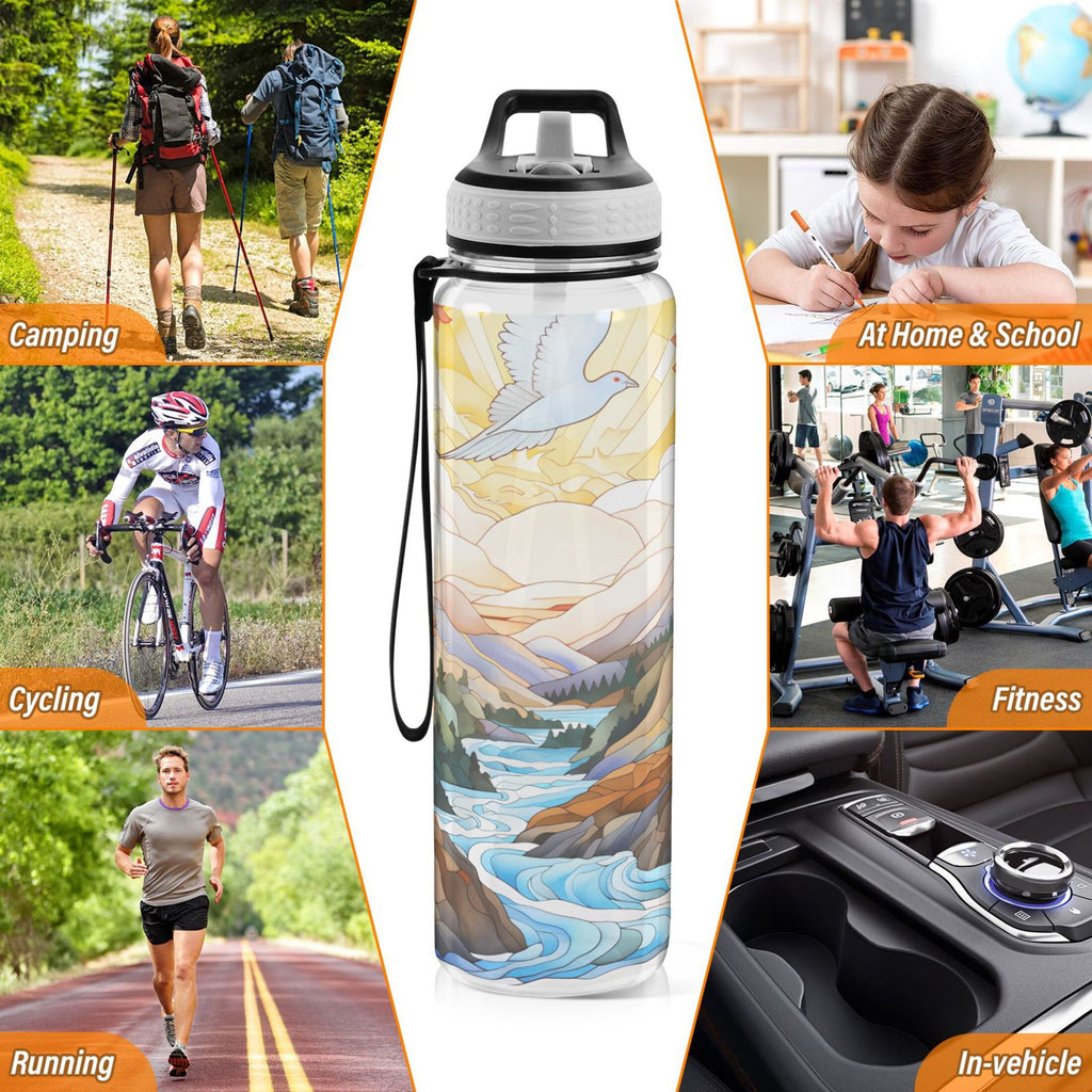 32oz Tritan Leakproof Clear Water Bottle with Straw B58599