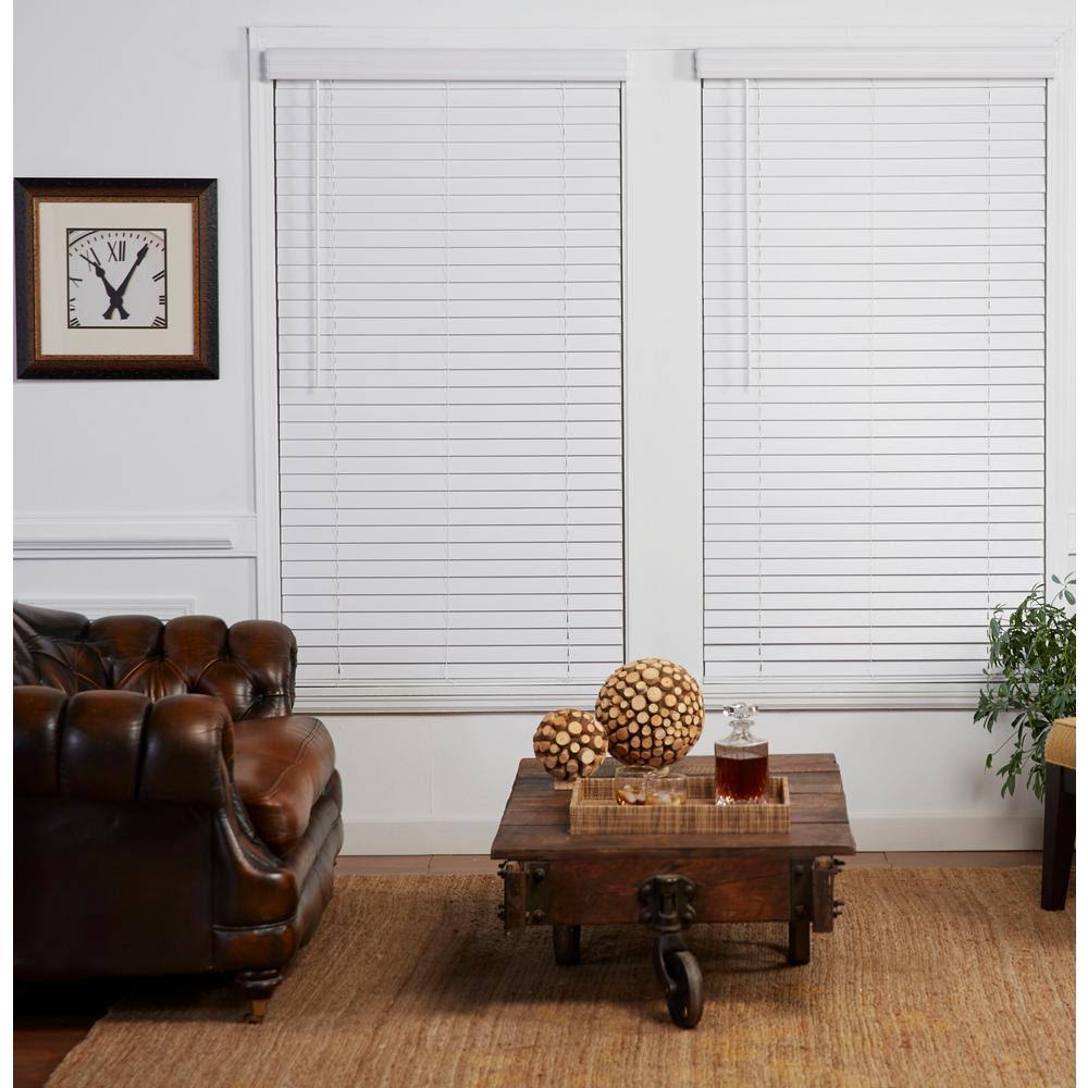 White 2in Slats Cordless Faux Wood Blind X280355