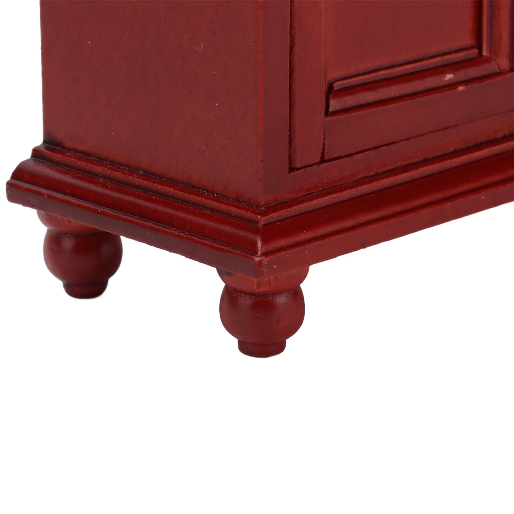 Mini Dollhouse Red Birch Wardrobe Wooden Furniture A928192