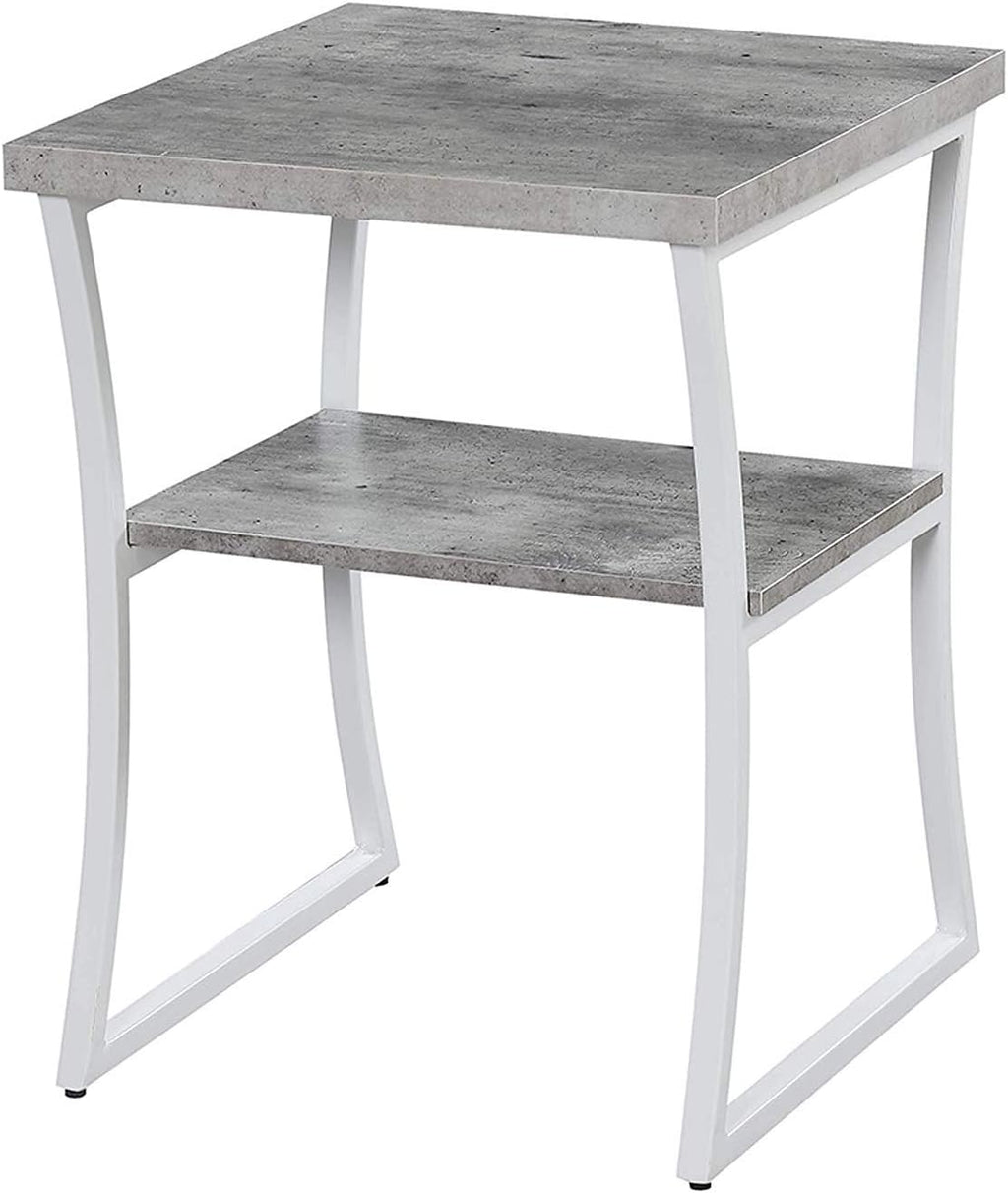 Faux Birch White Frame End Table Pack of 2 V3473