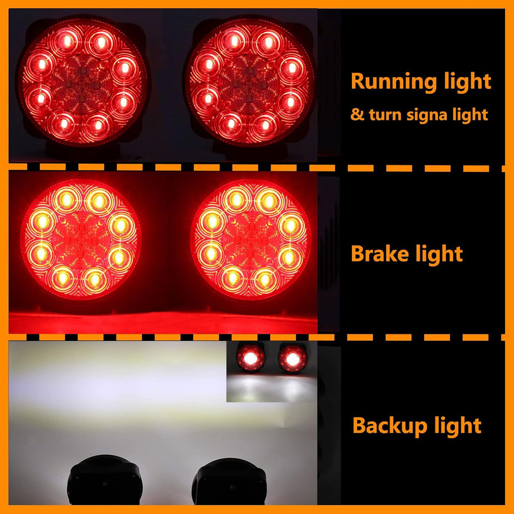 Magnetic Wireless Trailer Towing LED Light Kit with 7 Pin Transmitter Connectors Rechargeable Battery M308