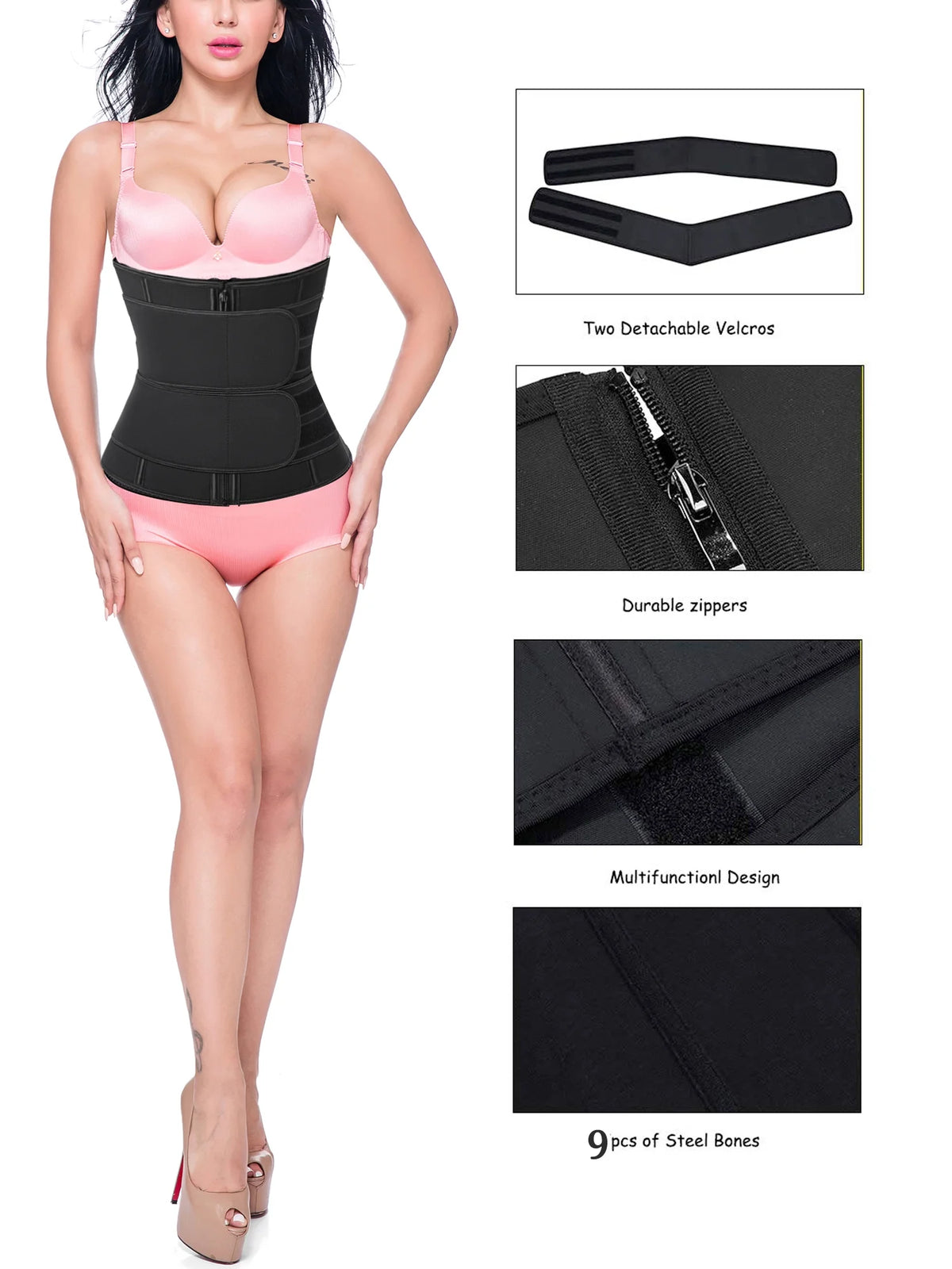 Women's Waist Trainer Corset Belt Sweat Slimming Body Shaper I569313