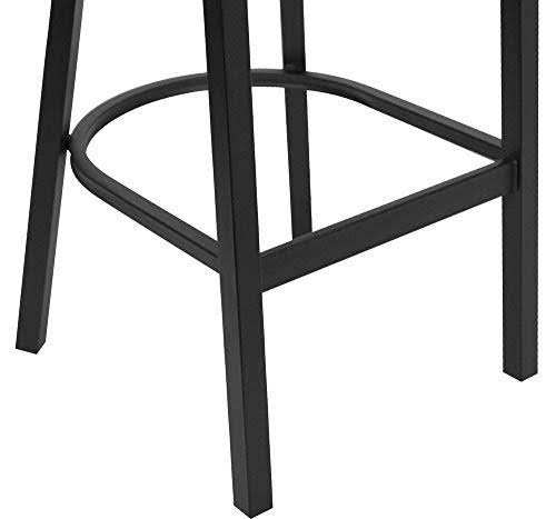 Black Ladder Back Metal Bar Stool with Mahogany Wood Seat Z62529