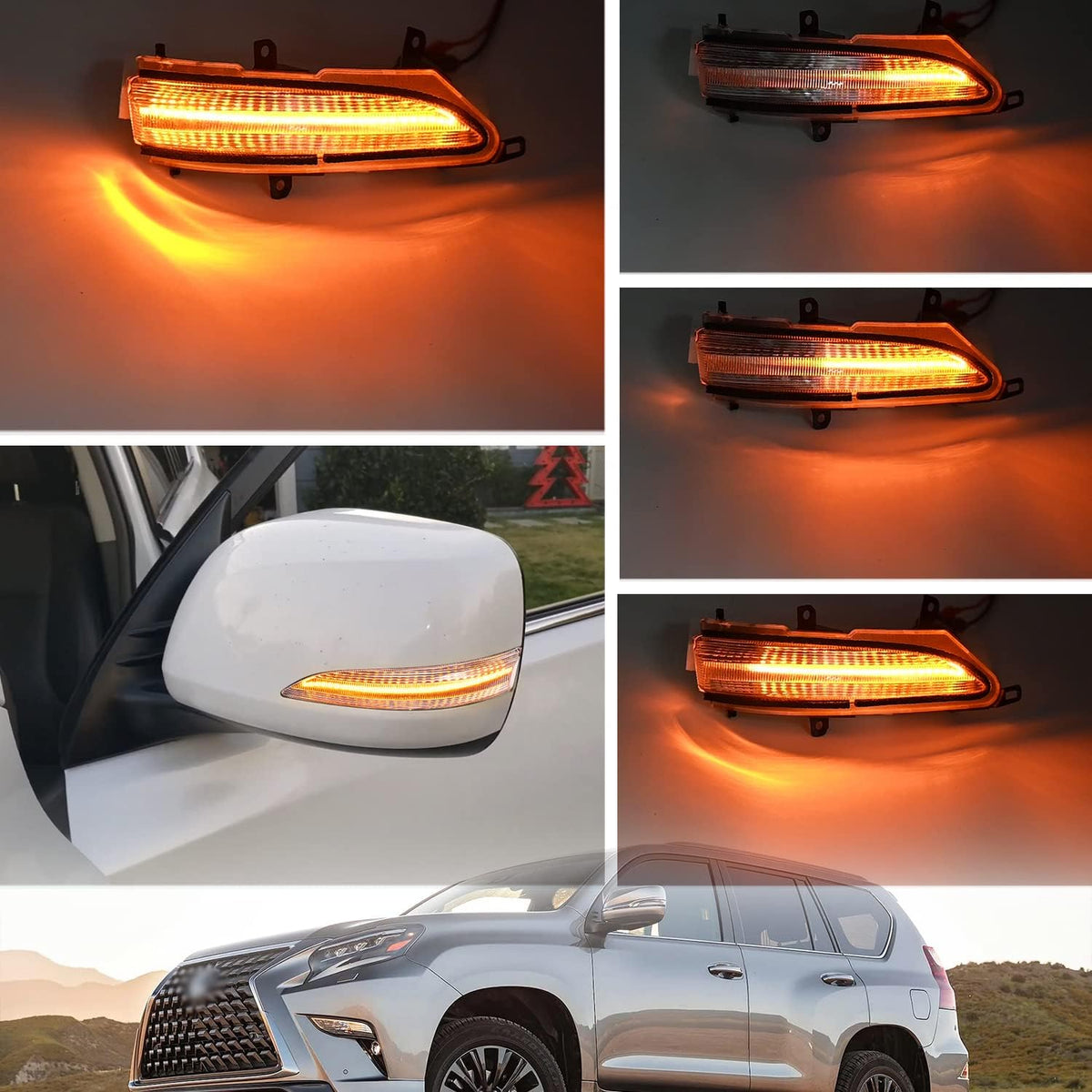 Clear Lens LED Turn Signal Mirror Lights Q38593
