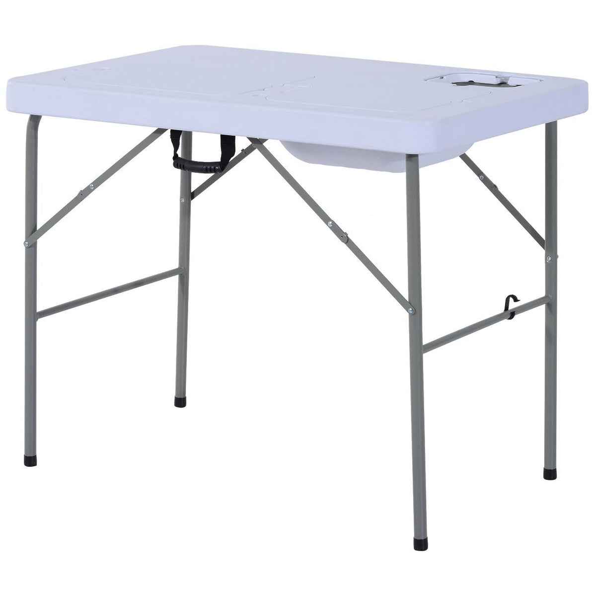 White Portable Folding Camping Table with Faucet O338