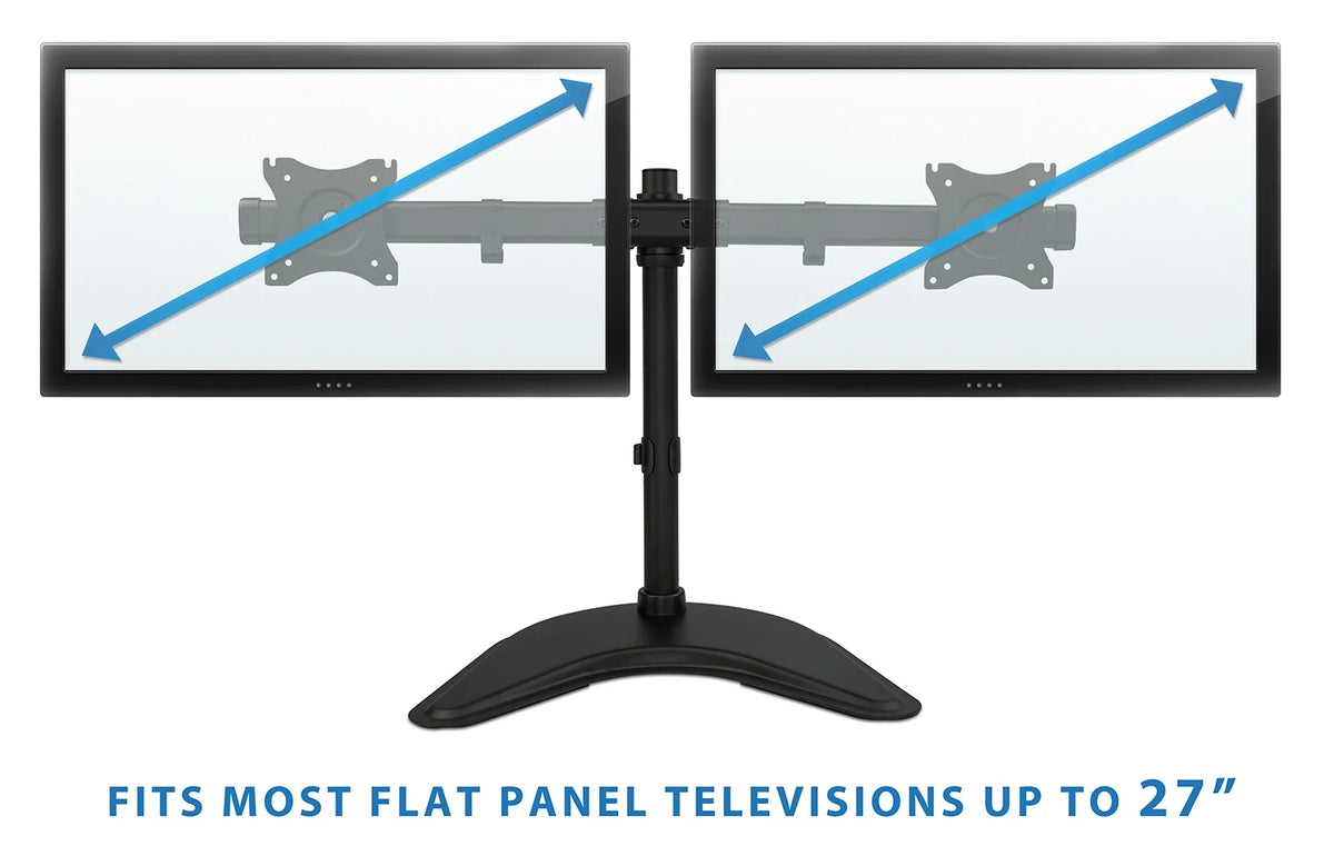 Free Standing Dual Monitor Stand for Two 19-27 Inch Computer Screens Q119611