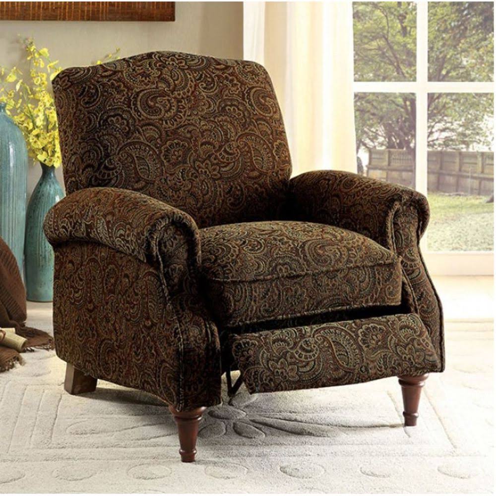 Brown Pattern Push Back Chair I1310