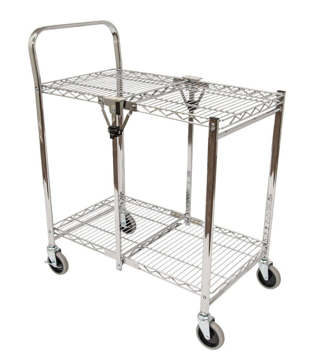 Two Shelf Collapsible Wire Utility Cart Z63058