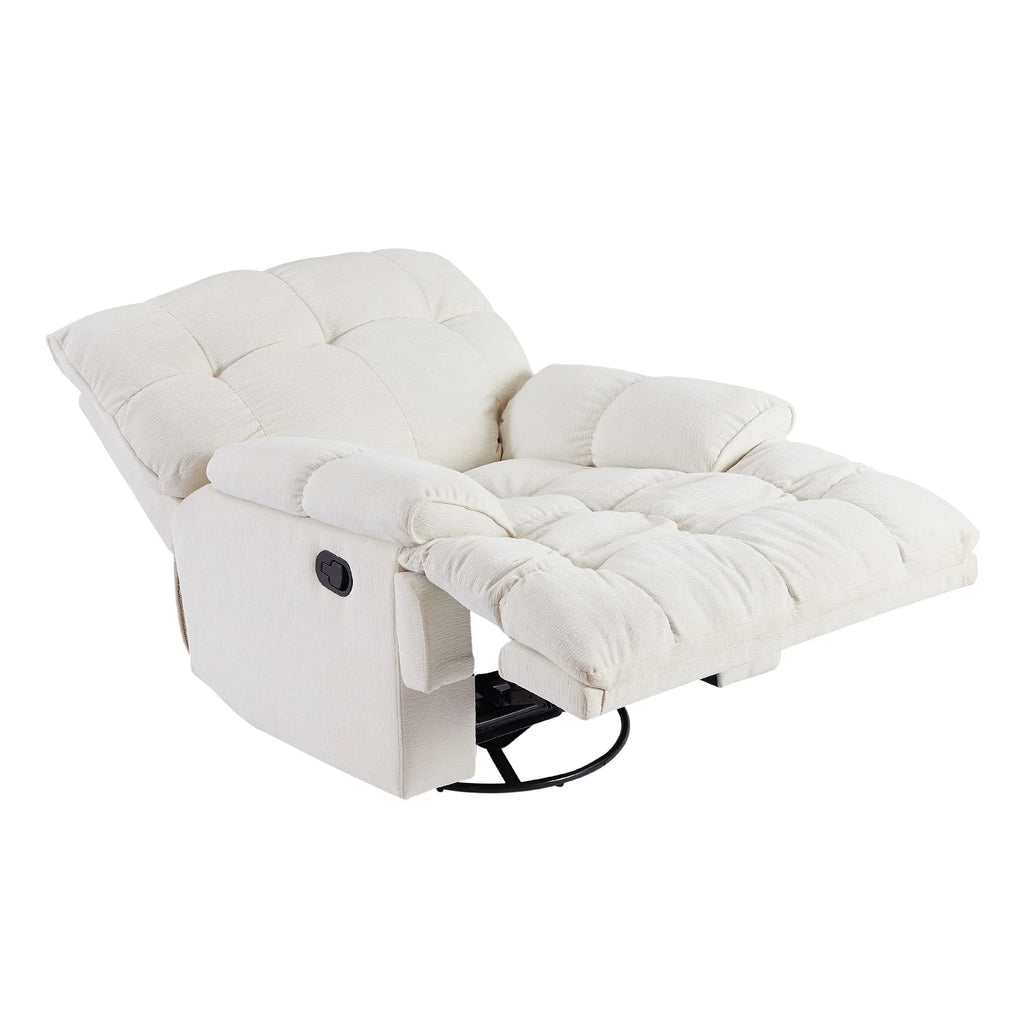 Cream Fabric Single Sofa Reclining Chair I43454