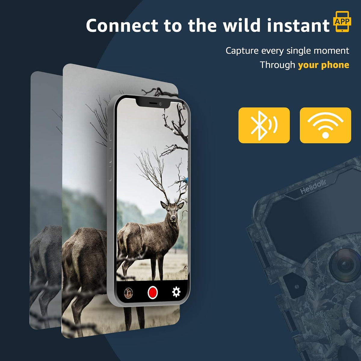 4K 30MP 30FPS Wireless Wi-fi Bluetooth Trail Camera with 120° Angle Night Vision IP66 Waterproof Wildlife Camera A11975