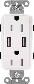 USB Tamper Resistant Receptacle White U68870