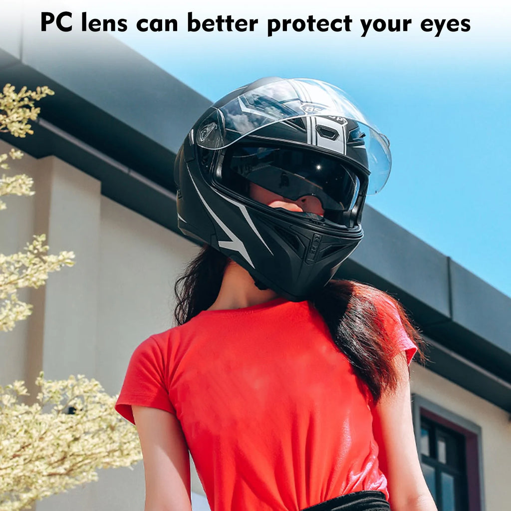Motorcycle Dual Visor Flip up Full Face Helmet L27759